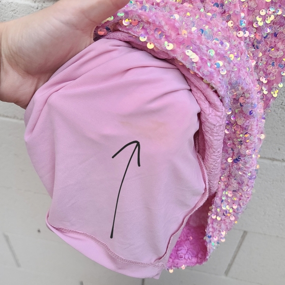 Helsi | Abby Iridescent Sequin Halter Minidress in Pink Rose Size XS - Picture 6 of 14